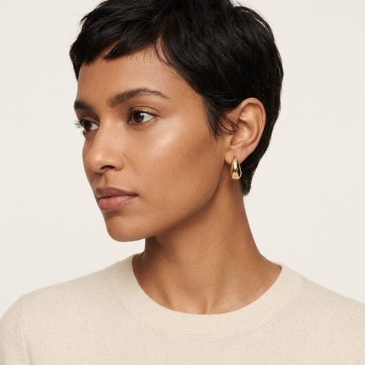 14K Polished Gold Filled Droplet Stud Earrings