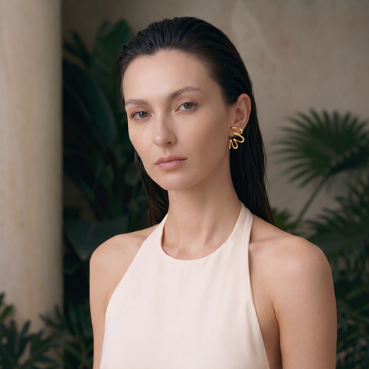 14K Gold Filled Modern Sculptural Ribbon Earrings