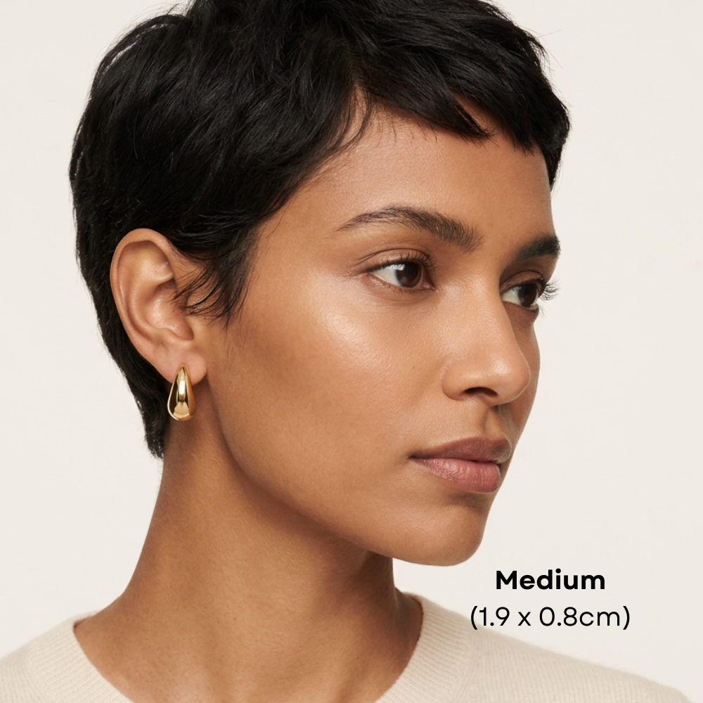 14K Polished Gold Filled Droplet Stud Earrings