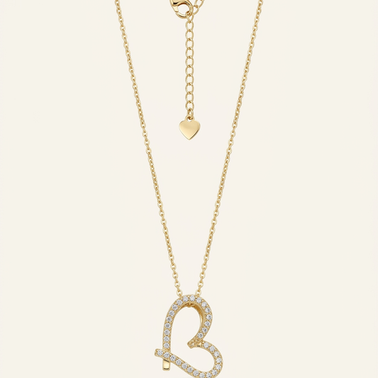 14K Gold Filled Pavé Intertwined Heart Necklace