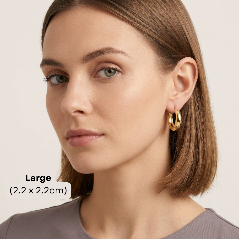14K Gold Filled Sculptural Dome Huggie Earrings