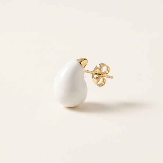 14K Gold Filled White Teardrop Gold Filled Studs