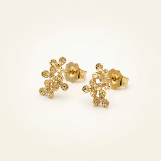 14K Gold Filled Floral Cluster Stud Earrings