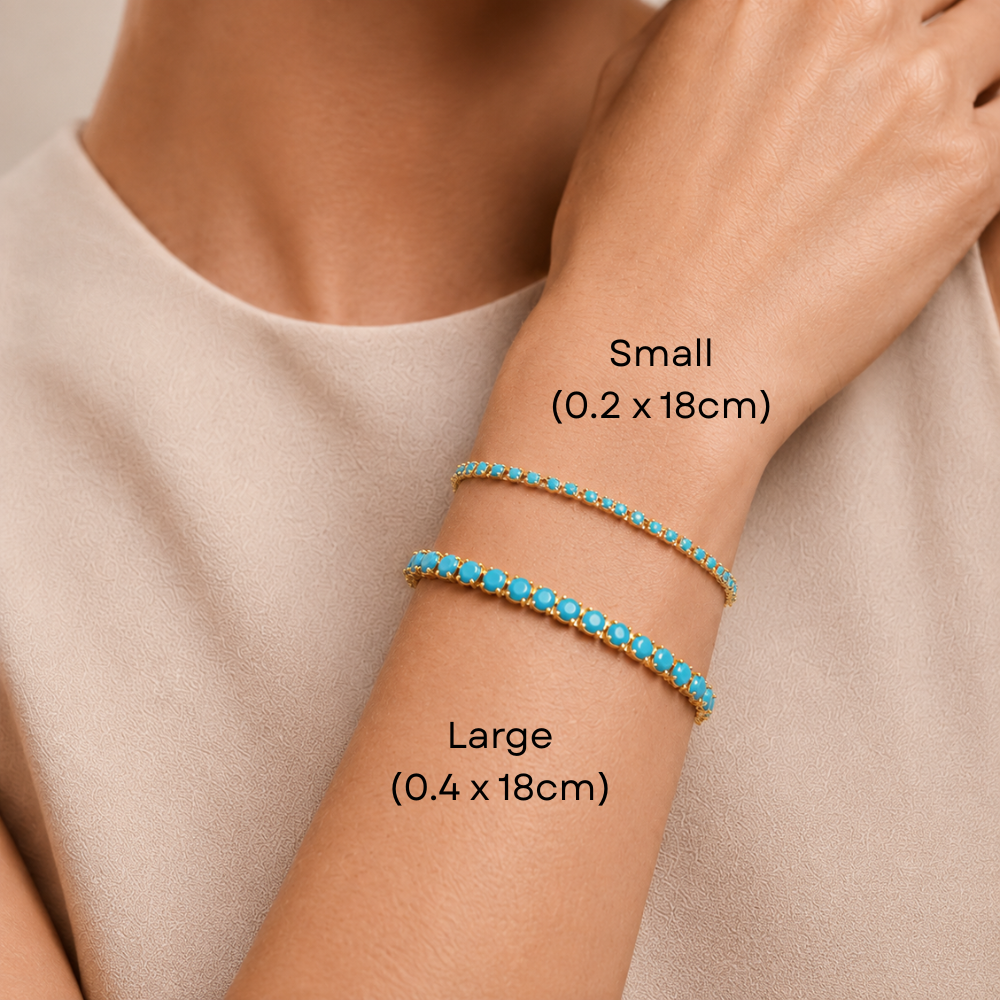 14K Gold Filled Tennis Bracelet - Turquoise