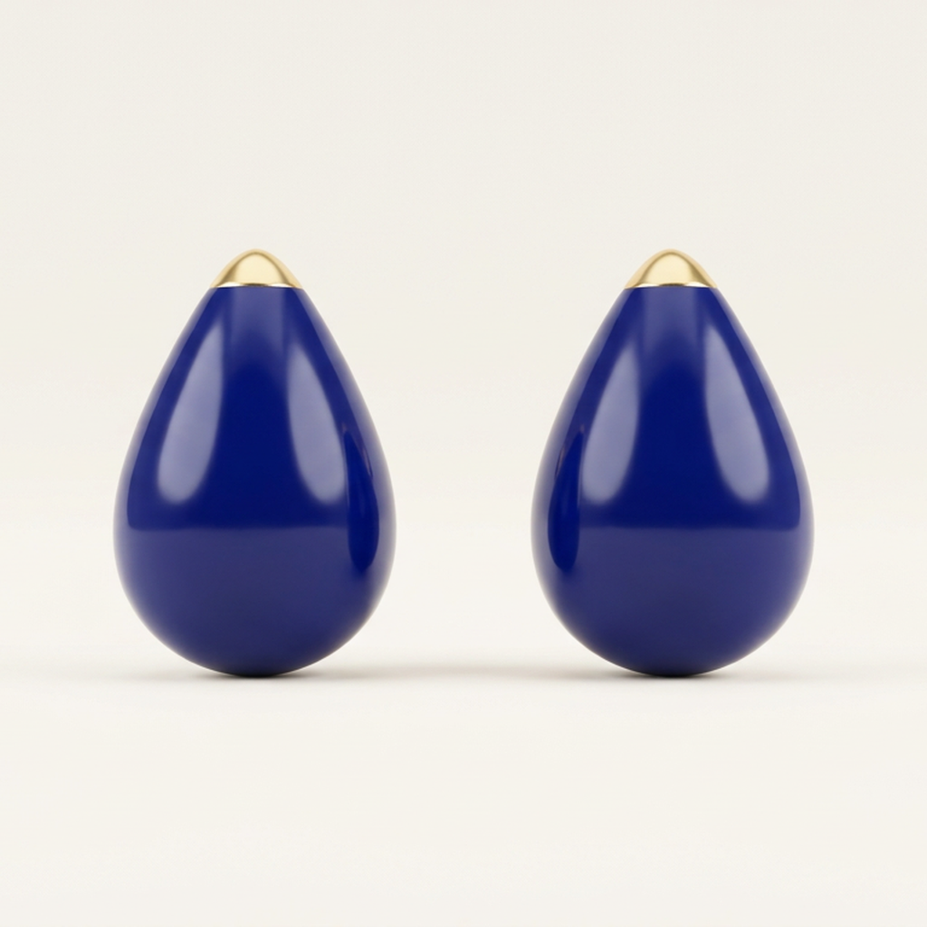 14K Gold Filled Cobalt Blue Teardrop Stud Earrings
