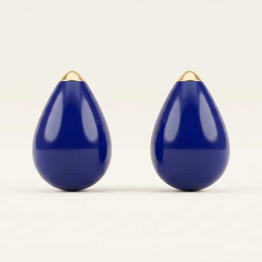 14K Gold Filled Cobalt Blue Teardrop Stud Earrings