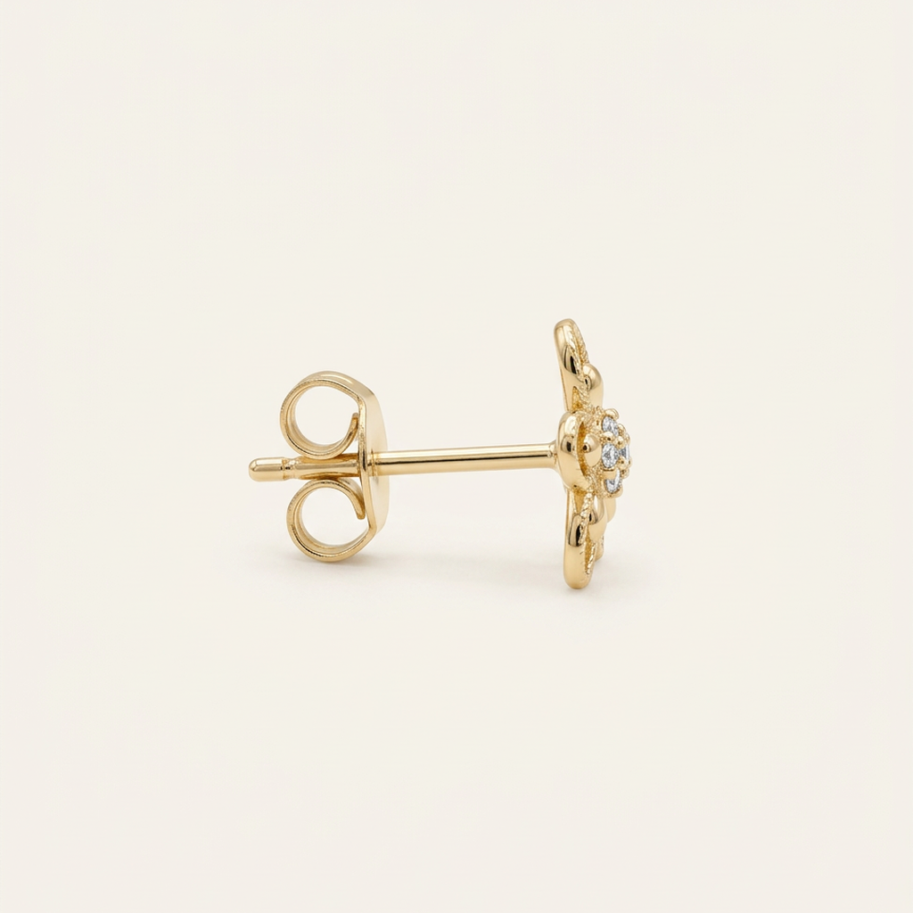 Delicate 14K Gold Filled Flower Stud Earrings