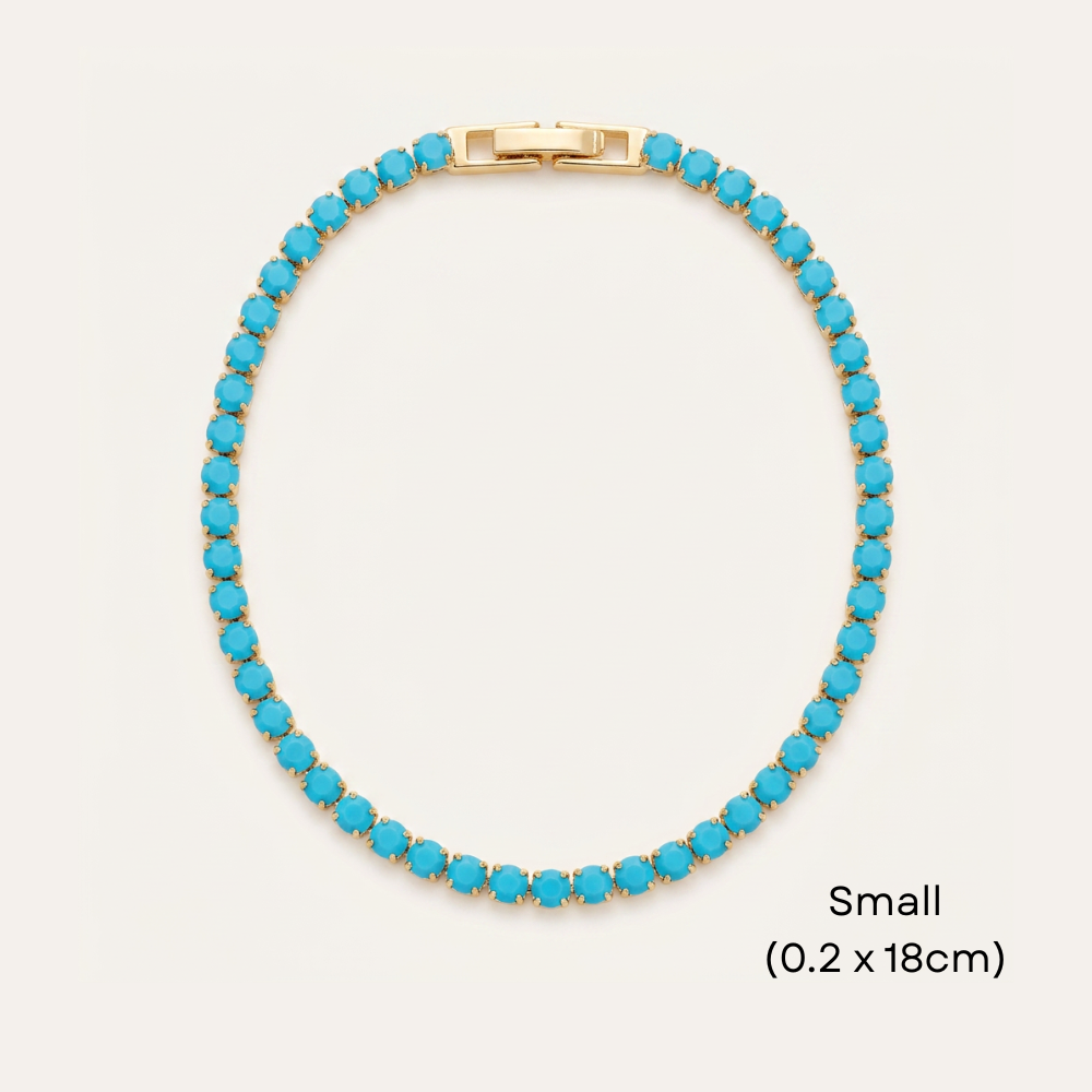 14K Gold Filled Tennis Bracelet - Turquoise