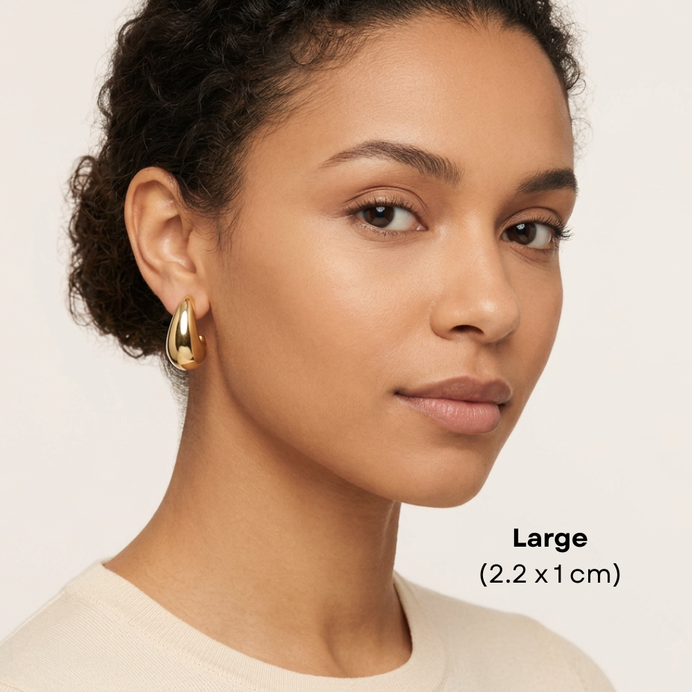 14K Polished Gold Filled Droplet Stud Earrings