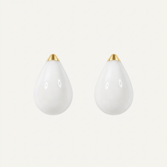 14K Gold Filled White Teardrop Gold Filled Studs