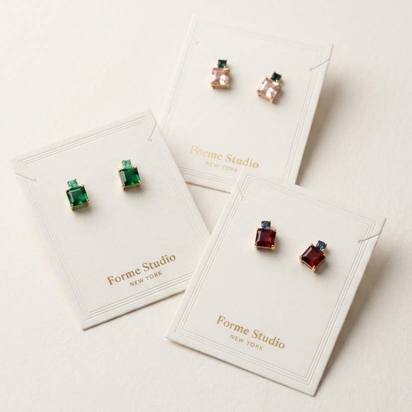 14K Gold Filled Pink Twilight & Rose Stud Earrings