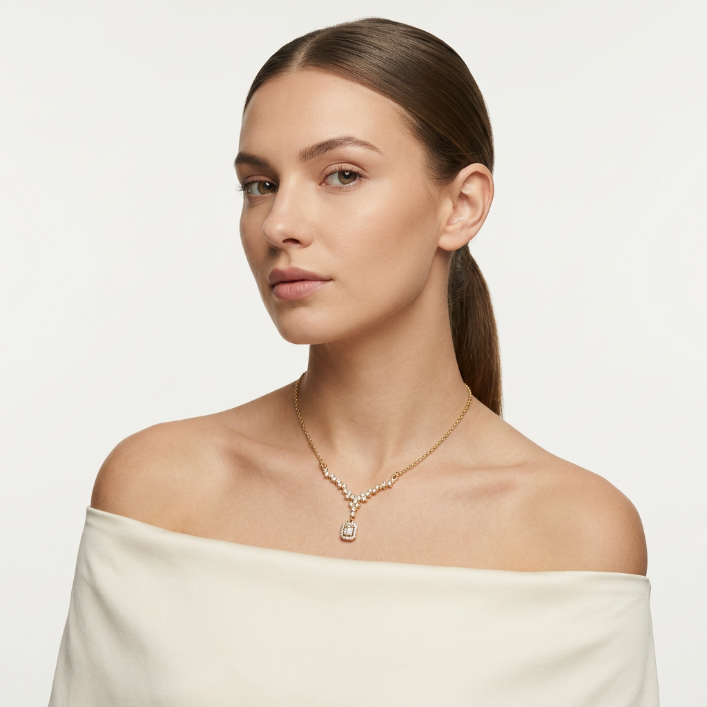 14K Gold Filled Cubic Zirconia Y-Necklace