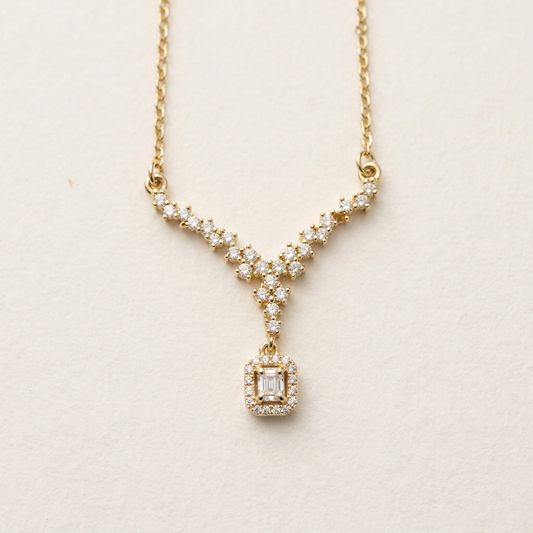 14K Gold Filled Cubic Zirconia Y-Necklace
