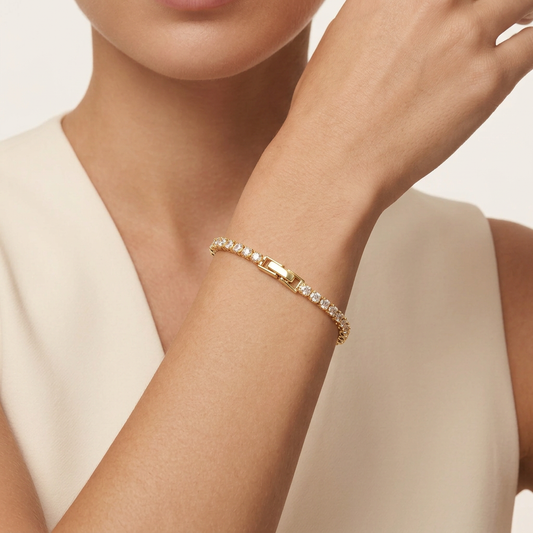 14K Gold Filled Cubic Zirconia Tennis Bracelet