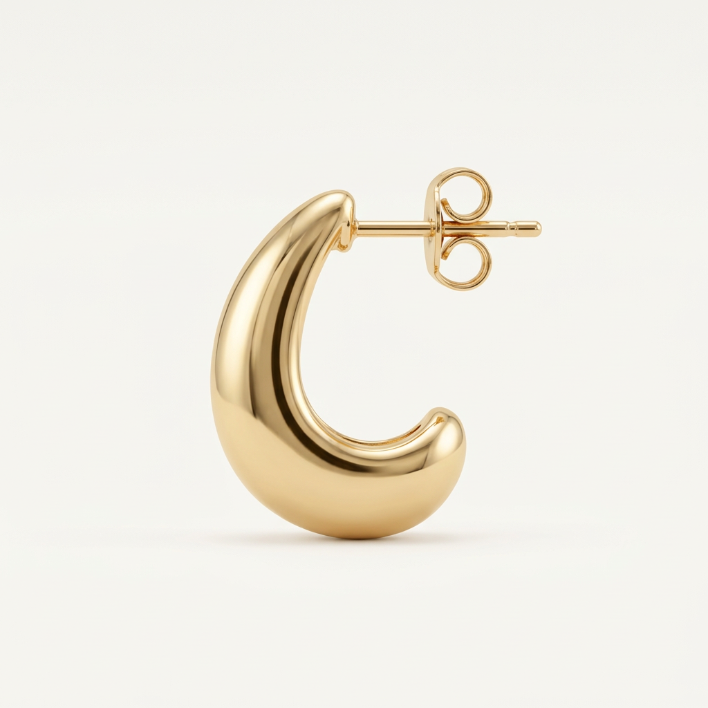 14K Polished Gold Filled Droplet Stud Earrings
