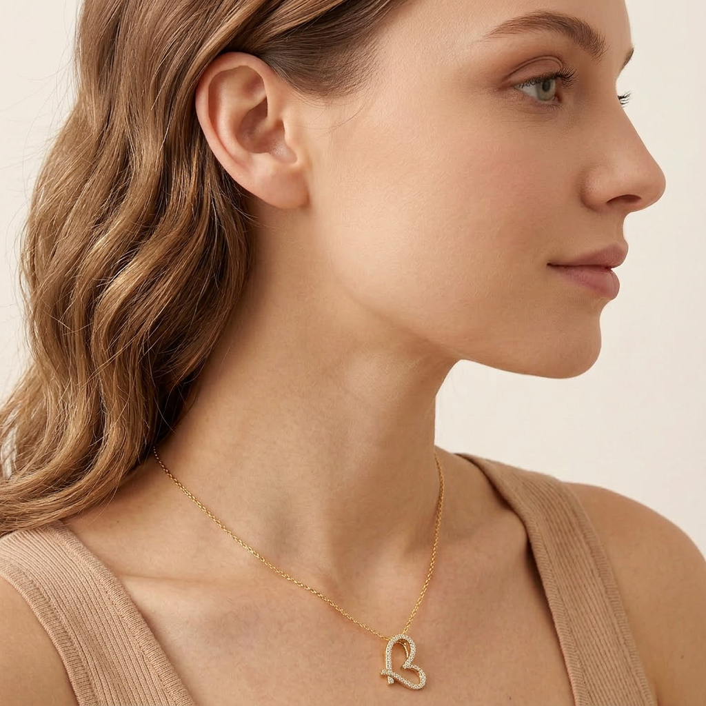 14K Gold Filled Pavé Intertwined Heart Necklace