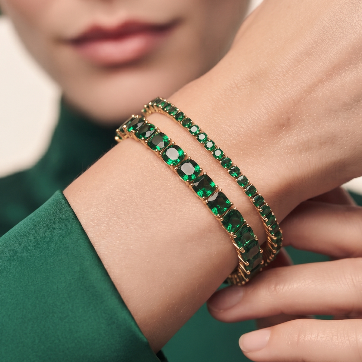 14K Gold Filled Tennis Bracelet - Emerald-Cut