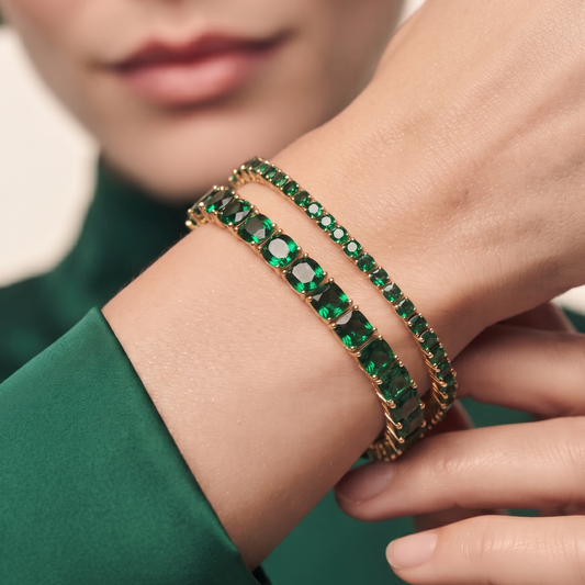 14K Gold Filled Tennis Bracelet - Emerald-Cut