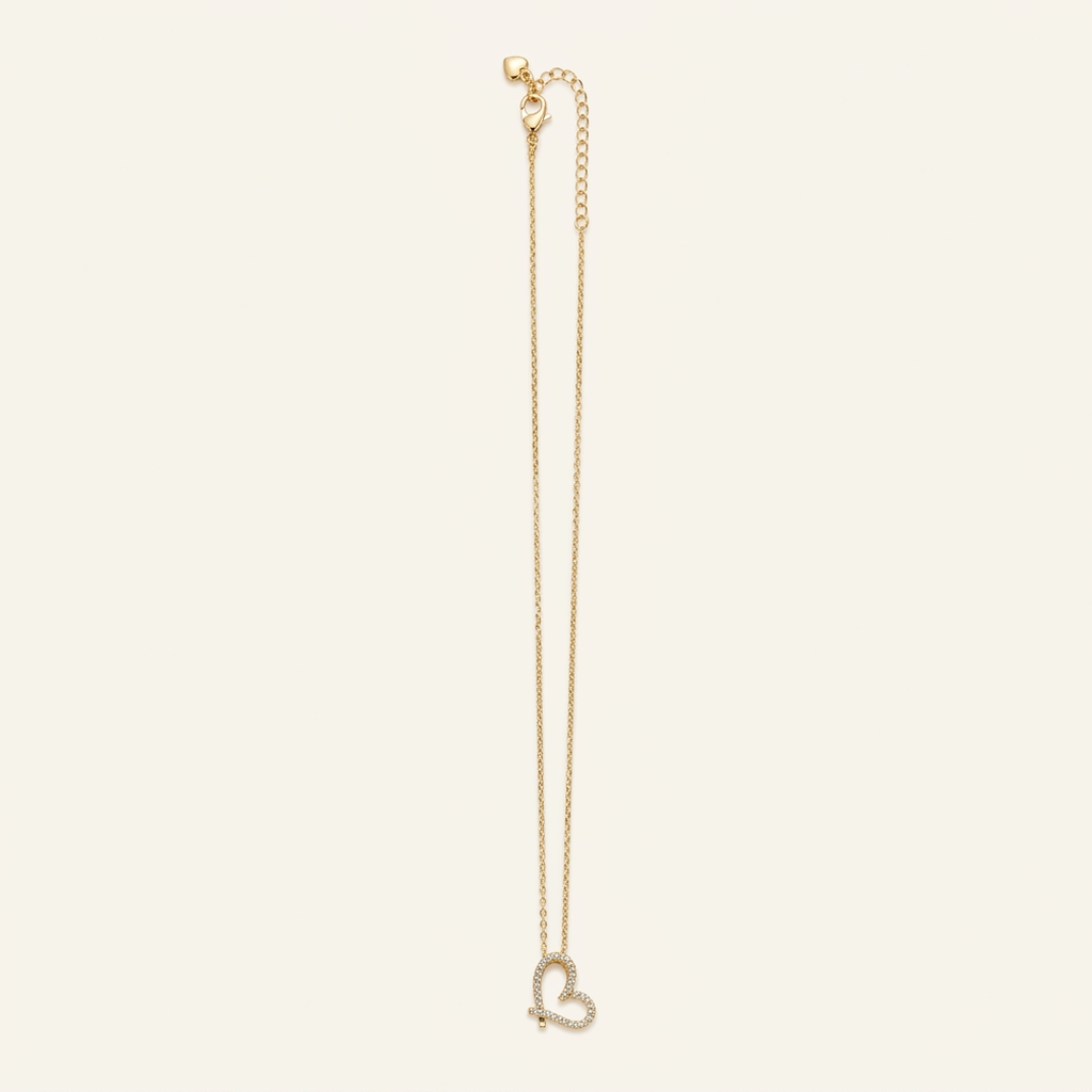 14K Gold Filled Pavé Intertwined Heart Necklace