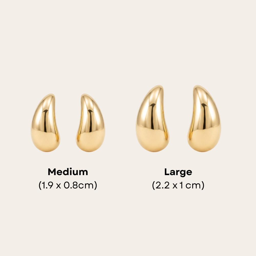 14K Polished Gold Filled Droplet Stud Earrings