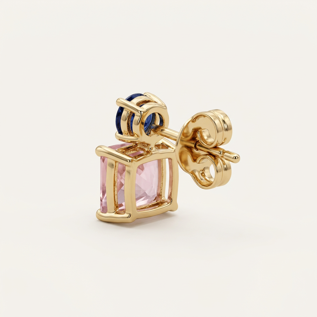14K Gold Filled Pink Twilight & Rose Stud Earrings