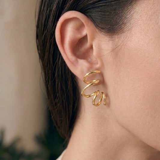 14K Gold Filled Sculptural Ribbon Earrings
