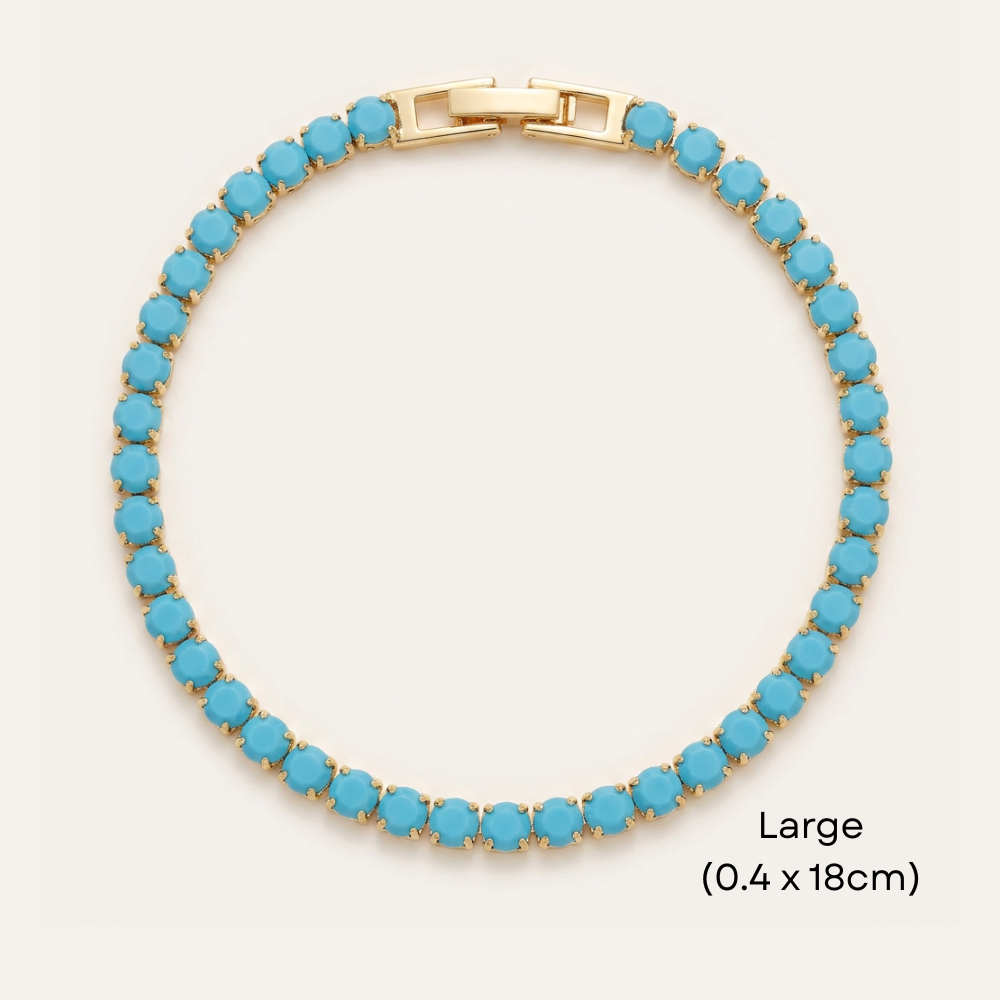 14K Gold Filled Tennis Bracelet - Turquoise