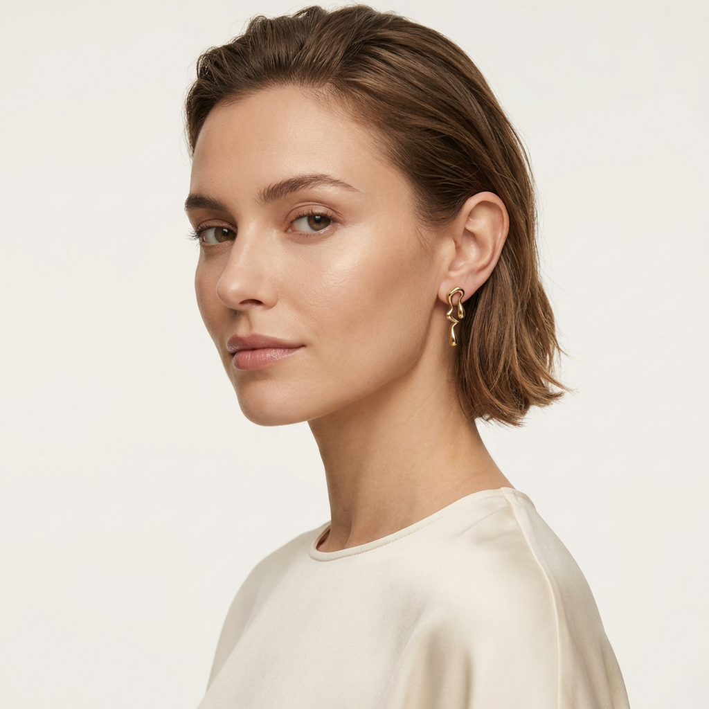 14K Gold Filled Sculptural Molten Earrings