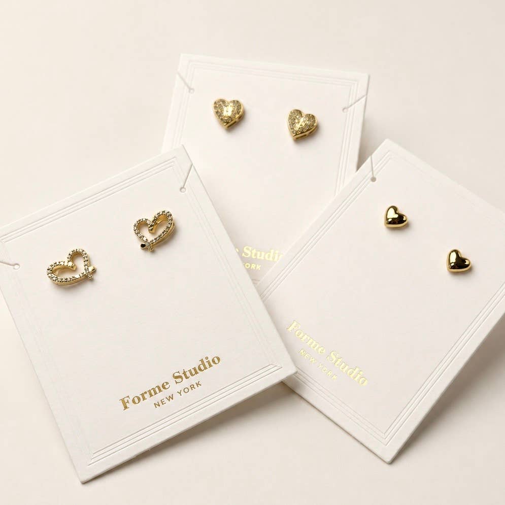 14K Gold Filled Heart Peace Symbol Studs