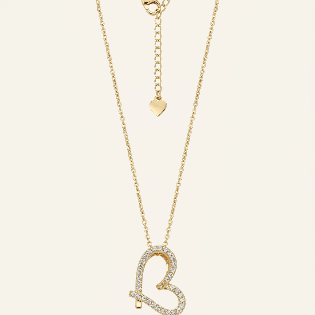14K Gold Filled Pavé Intertwined Heart Necklace