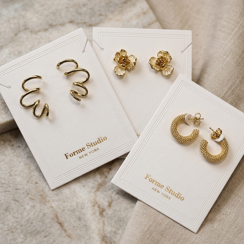 14K Gold Filled Beaded Hoop / Huggie Earrings