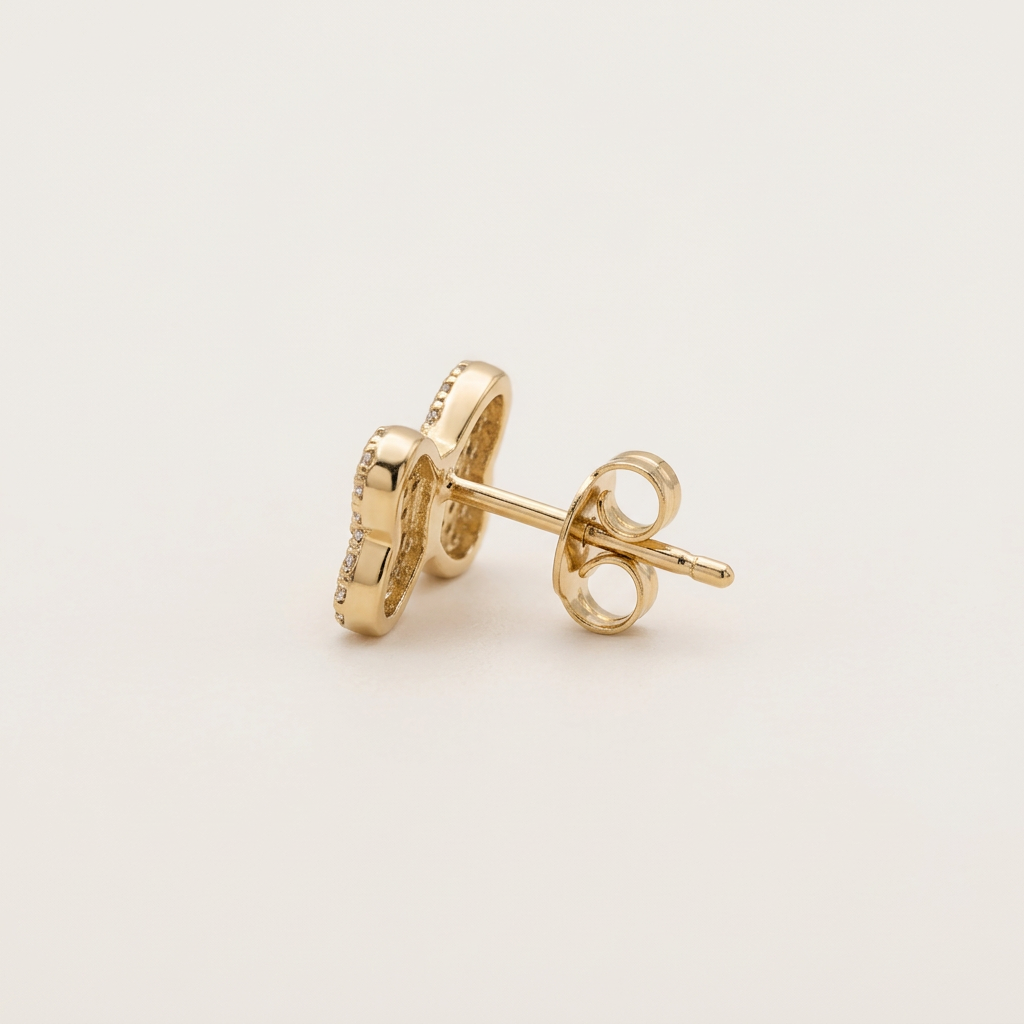 14K Gold Filled Pavé Bow Stud Earrings