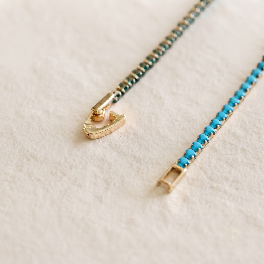 14K Gold Filled Tennis Bracelet - Turquoise