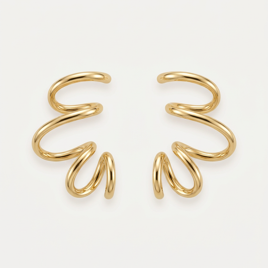 14K Gold Filled Sculptural Ribbon Earrings