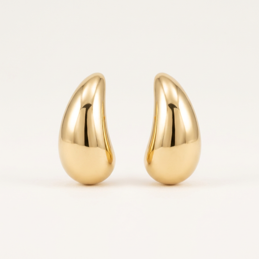 14K Polished Gold Filled Droplet Stud Earrings