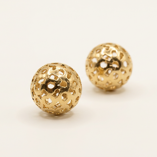 14K Gold Filled Filigree Orb Stud Earrings