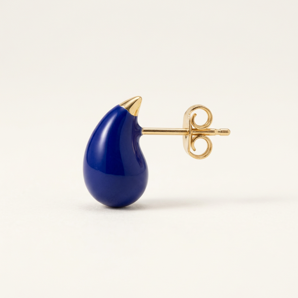 14K Gold Filled Cobalt Blue Teardrop Stud Earrings
