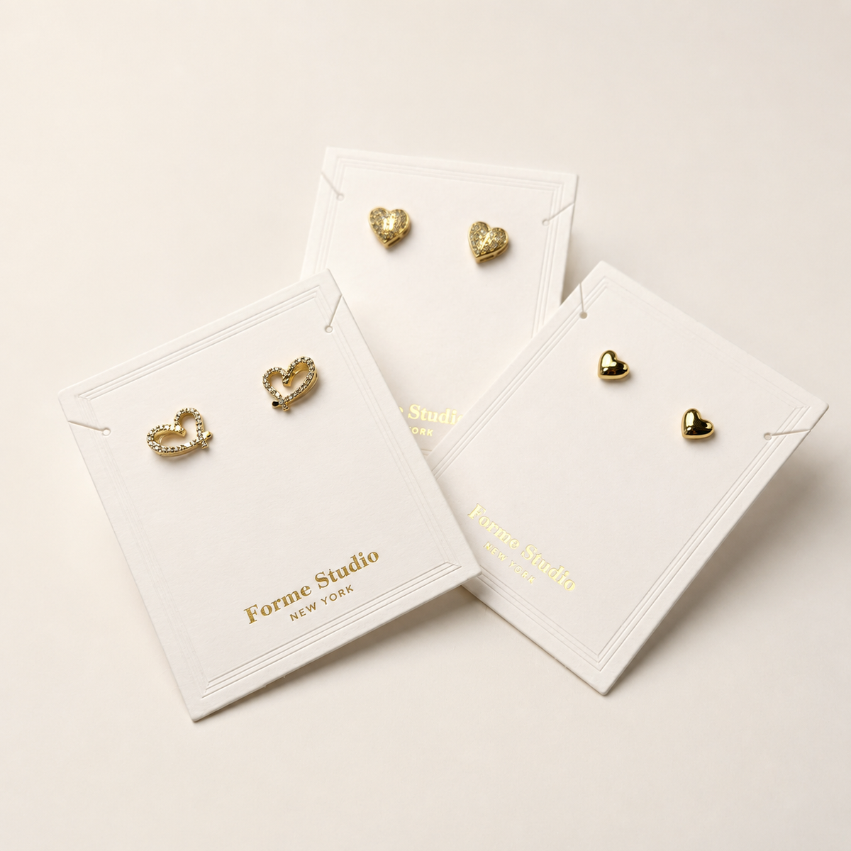14K Gold Filled Pavé Heart Stud Earrings with Cubic Zirconia